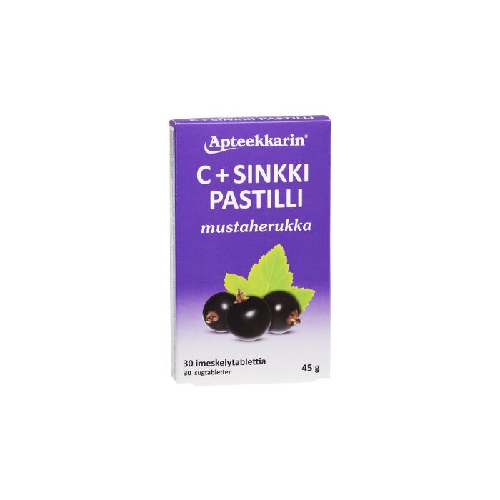 1000017395_Apteekkarin_C_Sinkki_mustaherukka_pastilli_30_kpl_pakkauskuva_Pakkauskuva10567_jpg