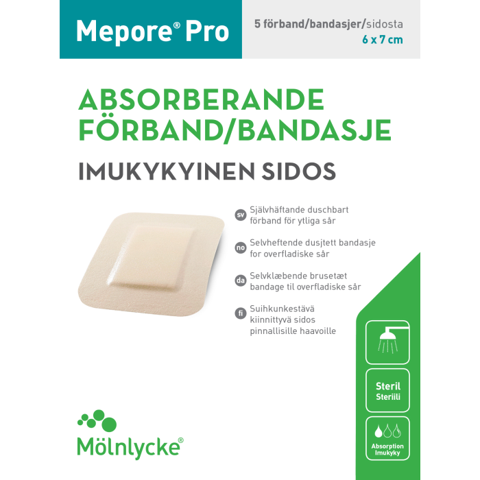 Mepore Pro 6x7 cm haavasidos suihkunkestävä 5 kpl kuva 3