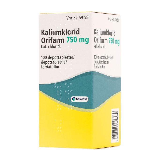 KALIUMKLORID ORIFARM 750 mg depottabl 100 kpl bild 3