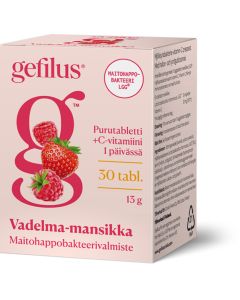 Gefilus Vadelma-mansikka purutabletti 30 kpl
