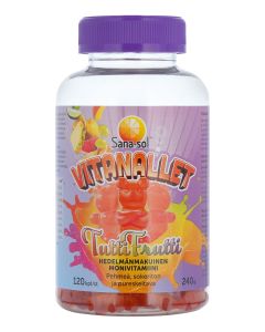 Sana-sol Vitanallet Tuttifrutti monivitamiini 120 kpl