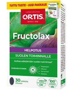 Fructolax Helpotus tabl hedelmä ja kuitu 30 kpl