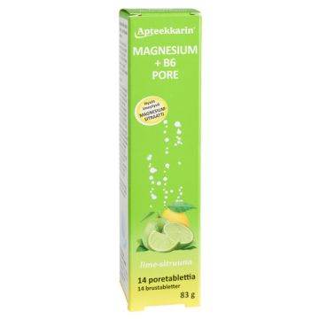Apteekkarin Magnesium+ B6 poretabl  sitruuna 14 kpl