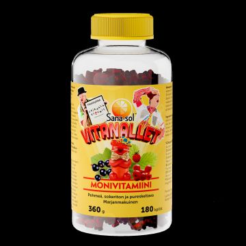 Sana-Sol Vitanallet monivitamiini, Sairaalaklovni 180 kpl