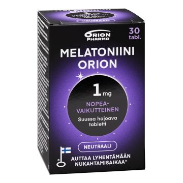 MELATONIINI ORION 1 MG SUUSSA HAJOAVA 30 TABL