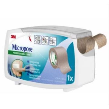 3M Micropore Kuituteippi 25 mm x 9,14 m ruskea, katkokela 1 kpl