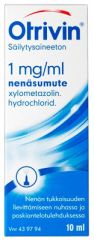 OTRIVIN SÄILYTYSAINEETON 1 mg/ml nenäsumute, liuos (Freepod-pumppu)10 ml