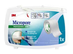 3M Micropore Kuituteippi 25 mm x 9,14 m valkoinen, katkokela 1 kpl